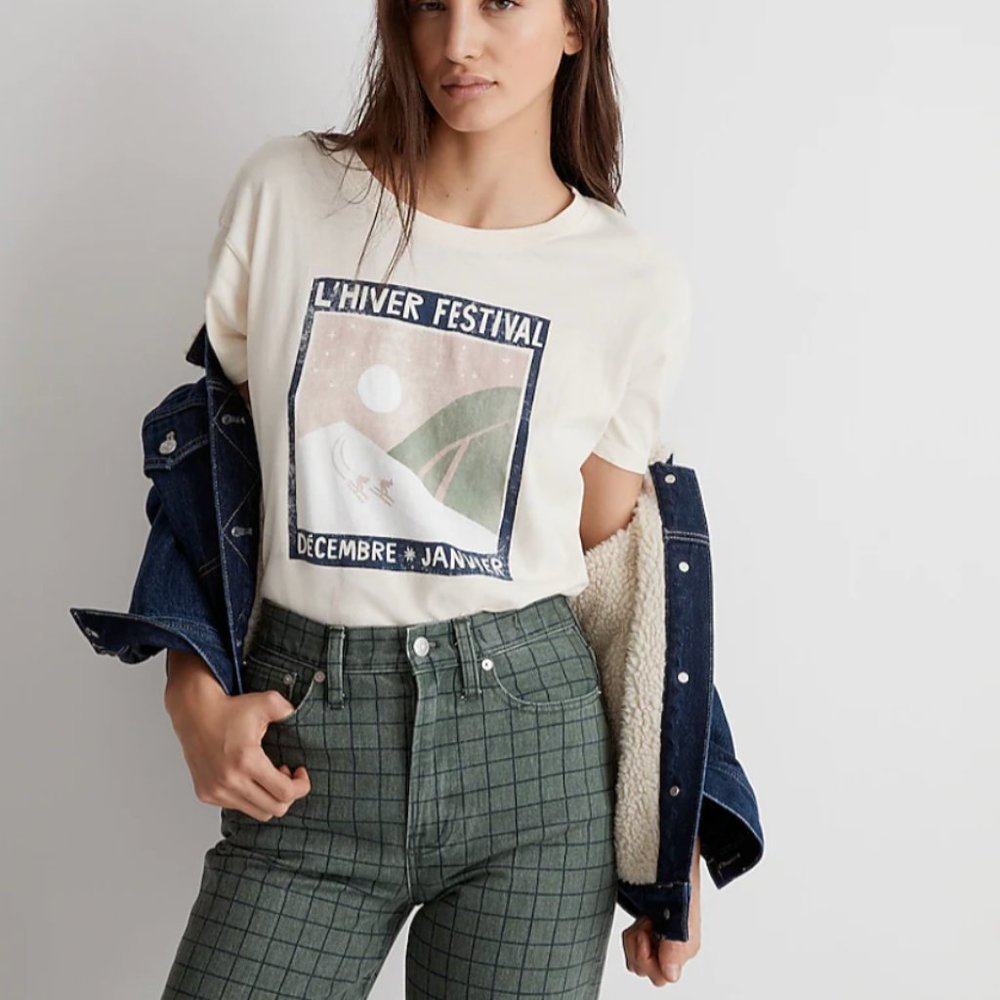Madewell L'hiver Softfade Cotton Oversized Tee, Large